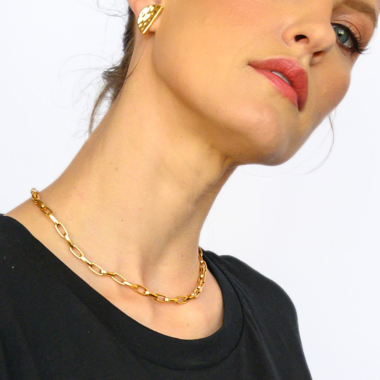 Colar Elo Oval Pequeno Dourado