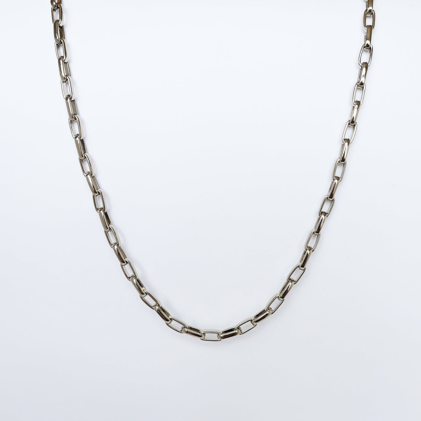 Colar Elo Oval Pequeno Prateado
